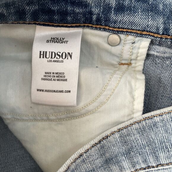Hudson Jeans Women Size 29 Holly Straight High Rise Distressed Blue - Picture 4 of 9